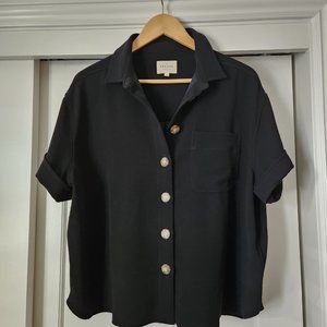 Sézane Black Button-up Blouse *NWOT*